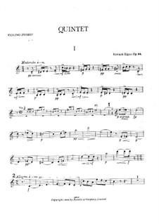 Piano Quintet in A Minor, Op.84: Strings parts by Edward Elgar