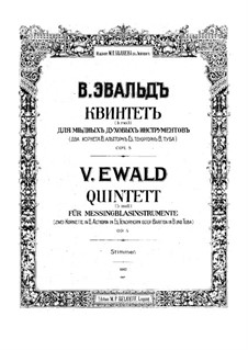 Brass Quintet No.1 in B Flat Minor, Op.5: Cornet I part by Victor Ewald