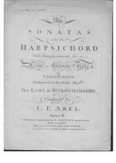 Six Harpsichord Trio, Op.2: Violin or flute parts by Carl Friedrich Abel