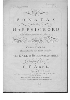 Six Harpsichord Trio, Op.2: Cello part by Carl Friedrich Abel