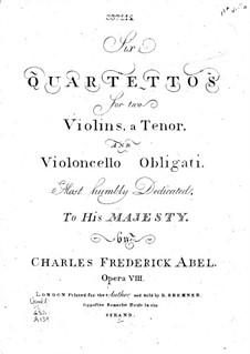 Six String Quartets, Op.8: Violin I part by Carl Friedrich Abel