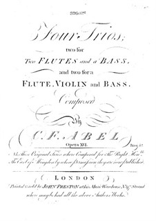 Four Trio Sonatas, Op.16: Cello part by Carl Friedrich Abel