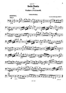 Six Duets for Violin and Cello: Cello part by Johann Georg Albrechtsberger