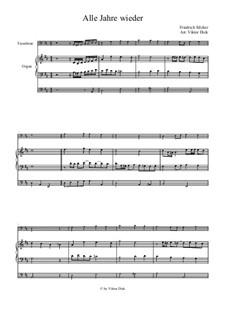 Alle Jahre wieder: For trombone and organ by Friedrich Silcher