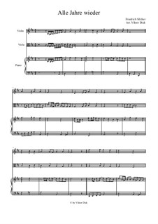 Alle Jahre wieder: For viola and piano by Friedrich Silcher