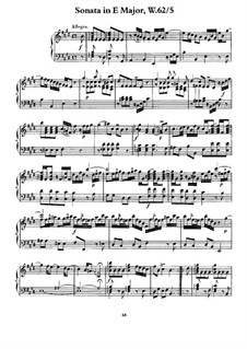 Sonata for Keyboard in E Major, H 39 Wq 62:5: For a single performer by Carl Philipp Emanuel Bach