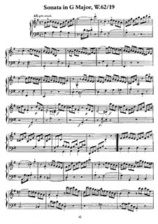 Sonata for Keyboard in G Major, H 119 Wq 62:19: For a single performer by Carl Philipp Emanuel Bach