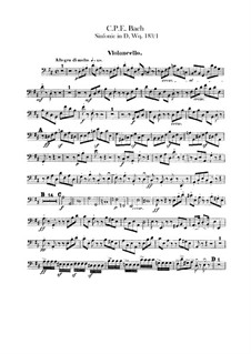 Symphony No.1 in D Major, H 663 Wq 183:1: Cello part by Carl Philipp Emanuel Bach