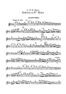 Symphony No.2 in E Flat Major, H 664 Wq 183:2: Flutes parts by Carl Philipp Emanuel Bach