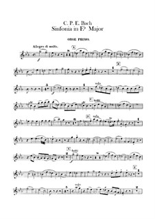 Symphony No.2 in E Flat Major, H 664 Wq 183:2: Oboes parts by Carl Philipp Emanuel Bach