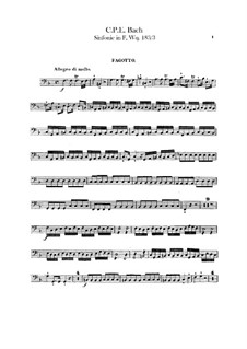 Symphony No.3 in F Major, H 665 Wq 183:3: Bassoon part by Carl Philipp Emanuel Bach