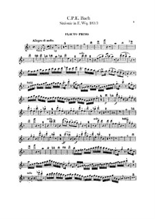 Symphony No.3 in F Major, H 665 Wq 183:3: Flutes parts by Carl Philipp Emanuel Bach