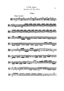 Symphony No.3 in F Major, H 665 Wq 183:3: Viola part by Carl Philipp Emanuel Bach