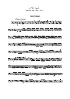 Symphony No.3 in F Major, H 665 Wq 183:3: Cello part by Carl Philipp Emanuel Bach