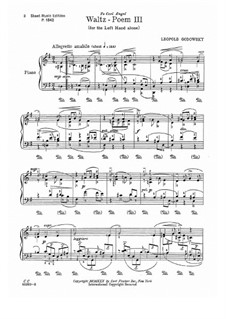 Waltzes-Poems: Waltz-Poem No.3 for the left hand alone by Leopold Godowsky