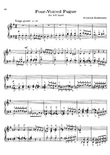 Four-Voiced Fugue for the Left Hand: For a single performer by Friedrich Kalkbrenner