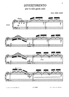 Divertimento for the Left Hand Alone: For piano by Géza Zichy