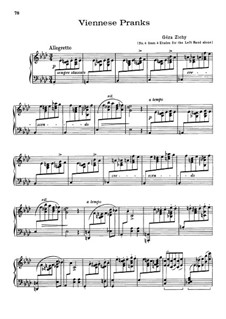 Viennese Pranks for the Left Hand Alone: For piano by Géza Zichy