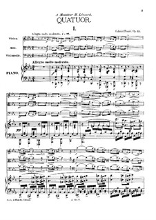 Piano Quartet No.1 in C Minor, Op.15: Full score by Gabriel Fauré