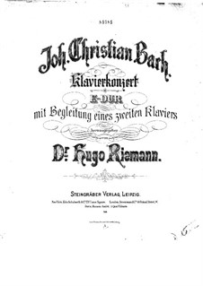 Concerto for Harpsichord and Orchestra in E Major, W C71: For two pianos four hands by Johann Christian Bach