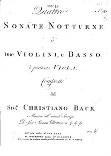 Four Trio Sonatas, Op.2 W B31, 33-35: Violin I part by Johann Christian Bach