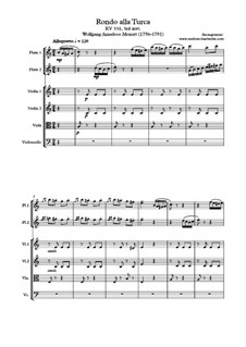 Rondo alla turca: For salon orchestra by Wolfgang Amadeus Mozart