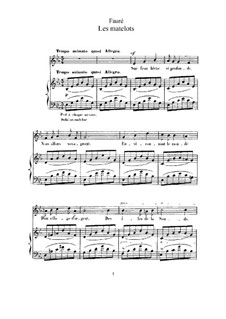Two Songs, Op.2: No.2 Les matelots (The Sailors) in E Flat Major by Gabriel Fauré