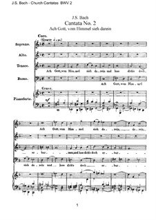 Ach Gott, vom Himmel sieh darein, BWV 2: Piano-vocal score by Johann Sebastian Bach