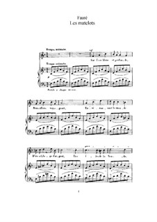 Two Songs, Op.2: No.2 Les matelots (The Sailors) in E Flat Major by Gabriel Fauré