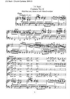 Bleib bei uns, denn es will Abend werden (Stay with Us, for Evening Falls), BWV 6: Arrangement for voices and piano by Johann Sebastian Bach