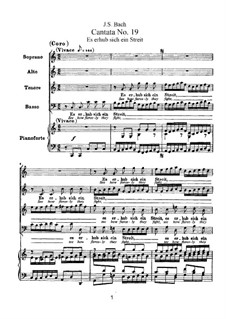 Es erhub sich ein Streit, BWV 19: Arrangement for voices and piano by Johann Sebastian Bach