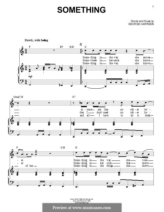 Something (The Beatles): For voice and piano by George Harrison