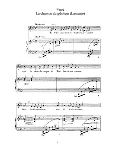 Two Songs, Op.4: No.1 La chanson du pêcheur (F Minor) by Gabriel Fauré