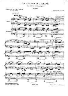 Daphnis et Chloé. Suite No.1, M.57a: For piano four hands by Maurice Ravel