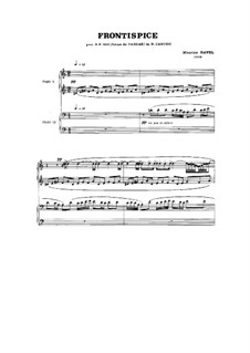 Frontispice, for piano four hands: Frontispice, for piano four hands by Maurice Ravel