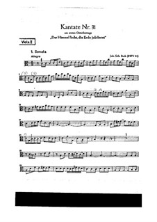 Der Himmel lacht! Die Erde jubilieret, BWV 31: Viola II part by Johann Sebastian Bach
