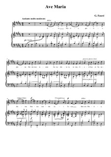 Two Songs, Op.67: No.2 Ave Maria (B Major) by Gabriel Fauré