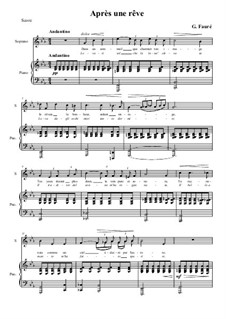 Three Songs, Op.7: No.1 Après un rêve (After a Dream) C Minor by Gabriel Fauré
