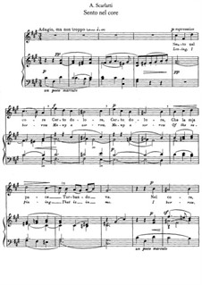 Sento nel core: Piano-vocal score by Alessandro Scarlatti