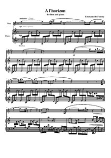 A l'horizon for flute and piano: Piano part by Emmanuelle Fonsny