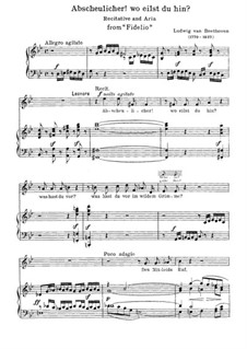 Abscheulicher! wo eilst du hin: Piano score with vocal part by Ludwig van Beethoven