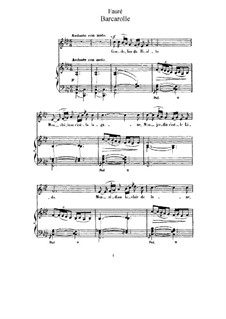 Three Songs, Op.7: No.3 Barcarolle by Gabriel Fauré