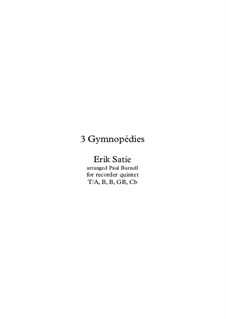 Complete set: For recorder quintet T/A, B, B, GB, Cb - score by Erik Satie