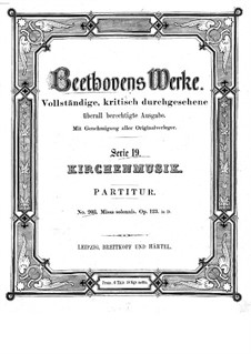 Missa Solemnis, Op.123: Full score by Ludwig van Beethoven