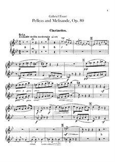 Pelléas et Mélisande, Op.80: Clarinets part by Gabriel Fauré