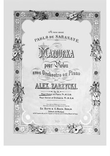 Mazurka in G Major, Op.26: For violin and piano by Aleksander Zarzycki