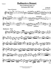 Minuet and Badinerie: For string quartet by Johann Sebastian Bach