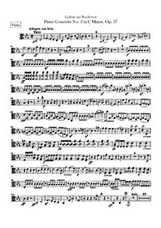 Concerto for Piano and Orchestra No.3, Op.37: Viola part by Ludwig van Beethoven