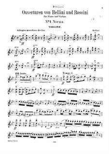 Overture: For violin and piano – violin part by Vincenzo Bellini