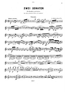 Sonata for Cello and Piano No.1 in F Major, Op.5: Arrangement for violin and piano – solo part by Ludwig van Beethoven